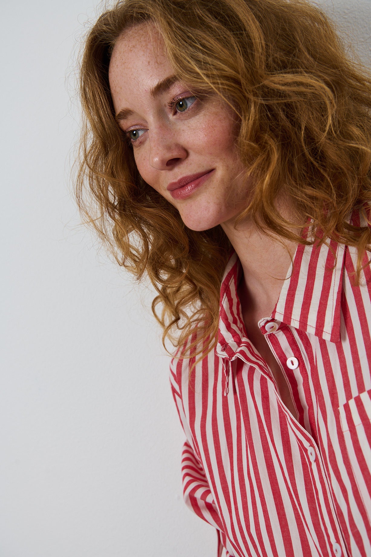 Pernille shirt Red/white striped