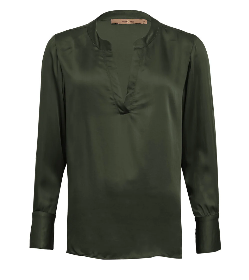 Mille L/S Blouse - Deep green