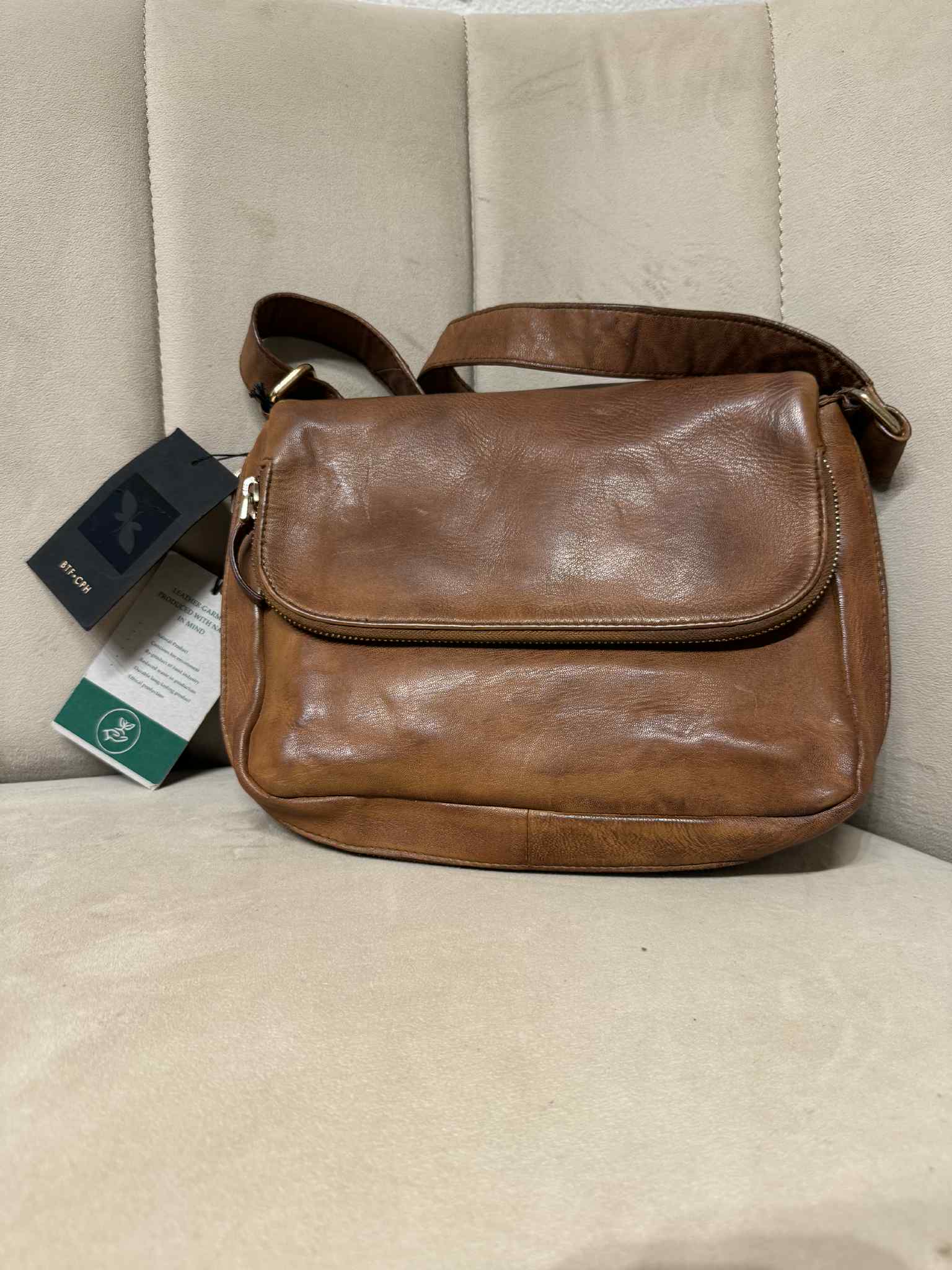 Crossbody Leather Bag Cognac