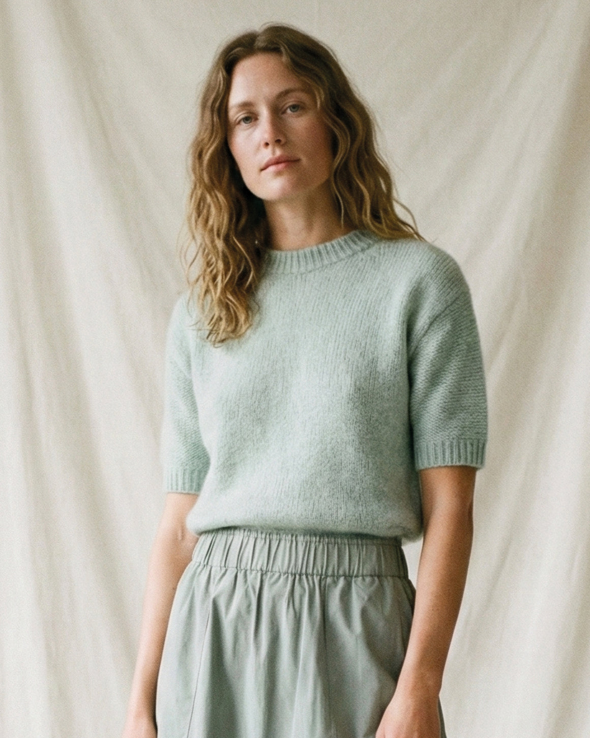 Alpa S/S Knit - Faded Green