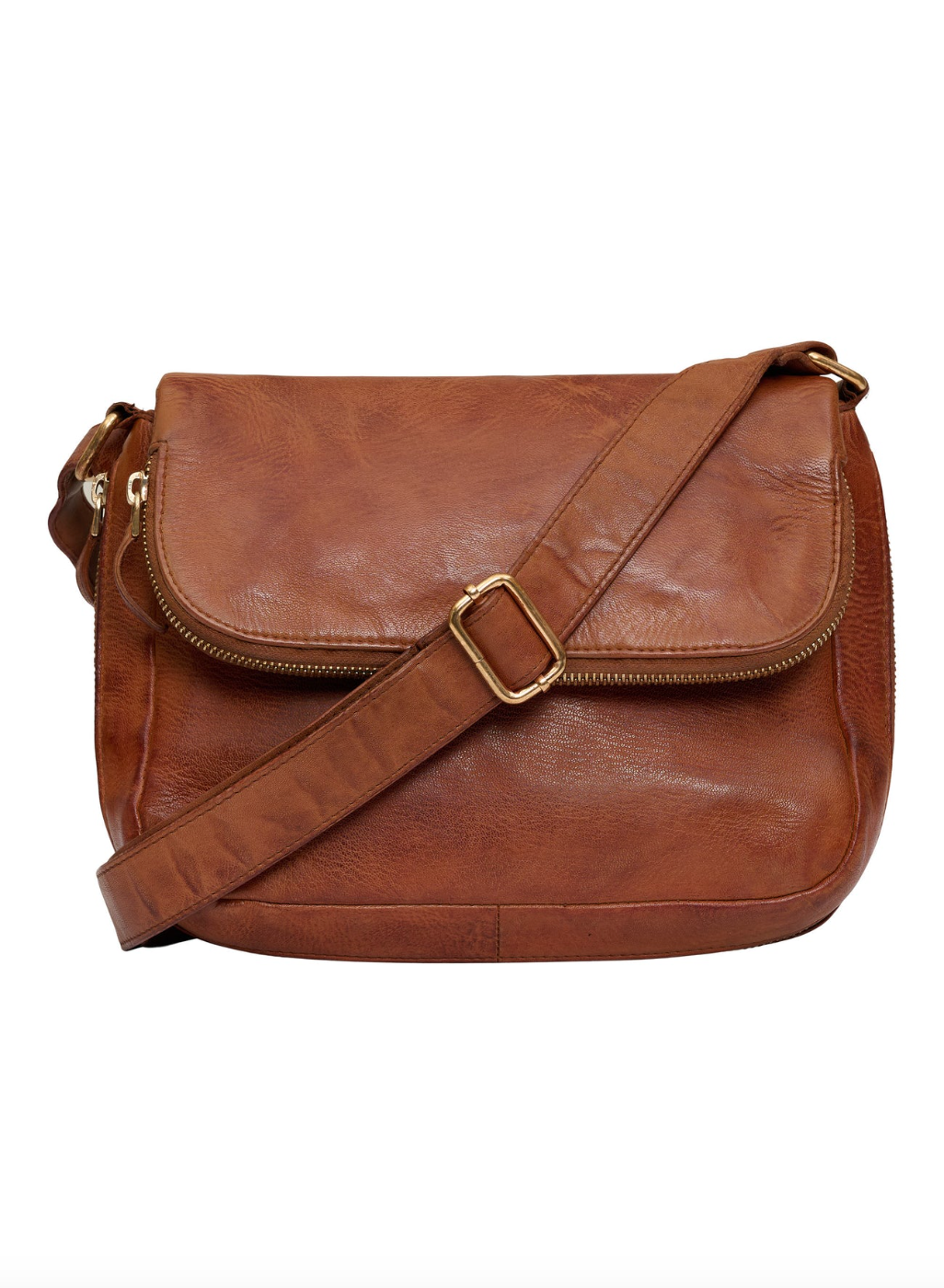 Crossbody Leather Bag Cognac