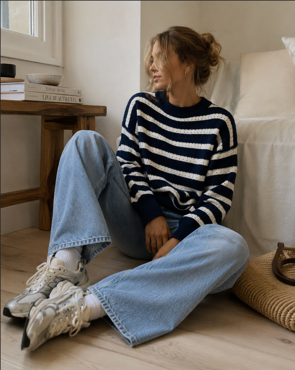 Rosalie Navy / White striped