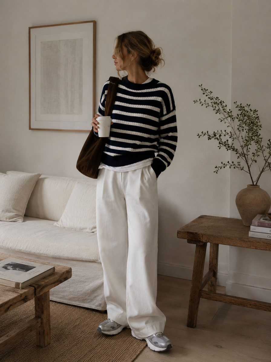 Rosalie Navy / White striped