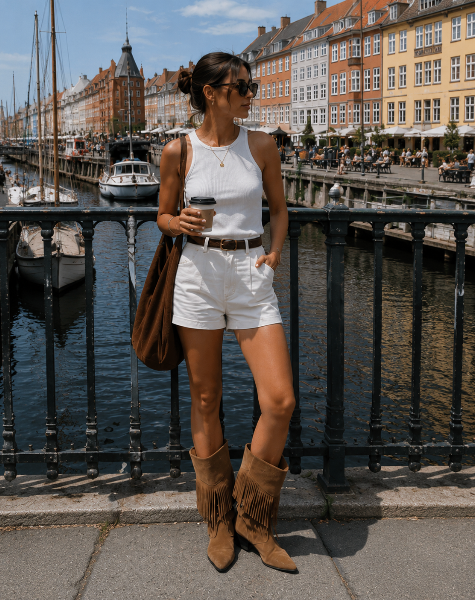 Kaia Suede Cognac