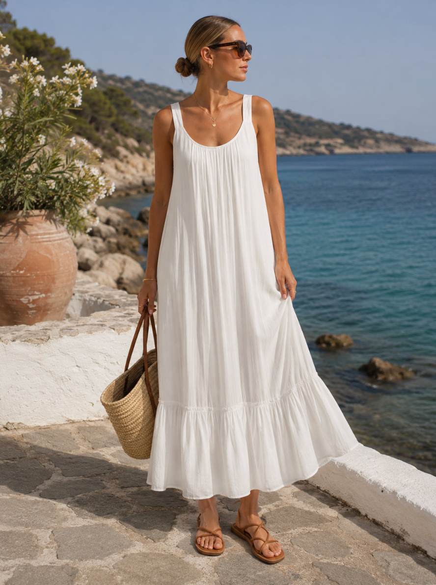 Line Dress - White