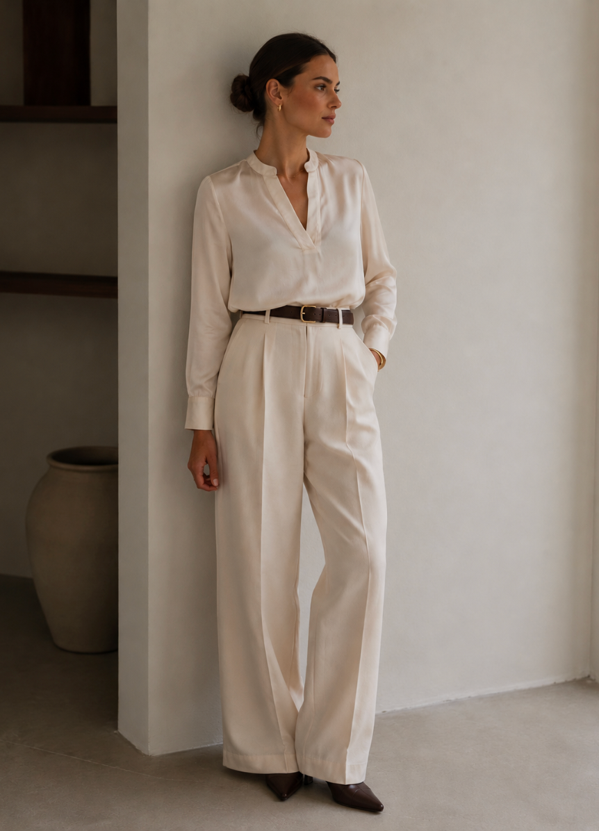 Mille L/S Blouse - Ivory