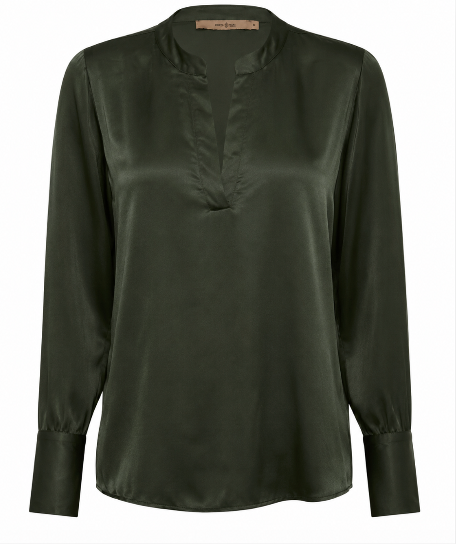 Mille L/S Blouse - Deep green