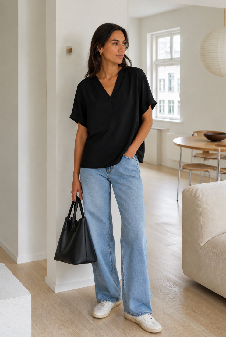 Mille S/S Blouse - Black