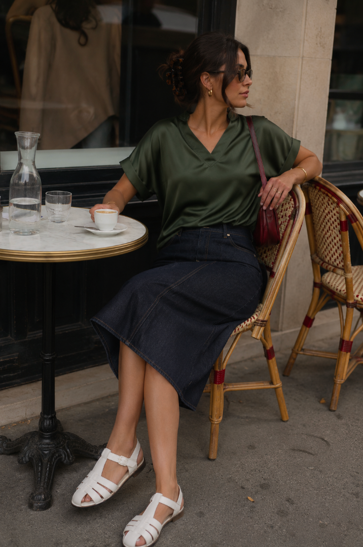 Mille S/S Blouse - Deep Green