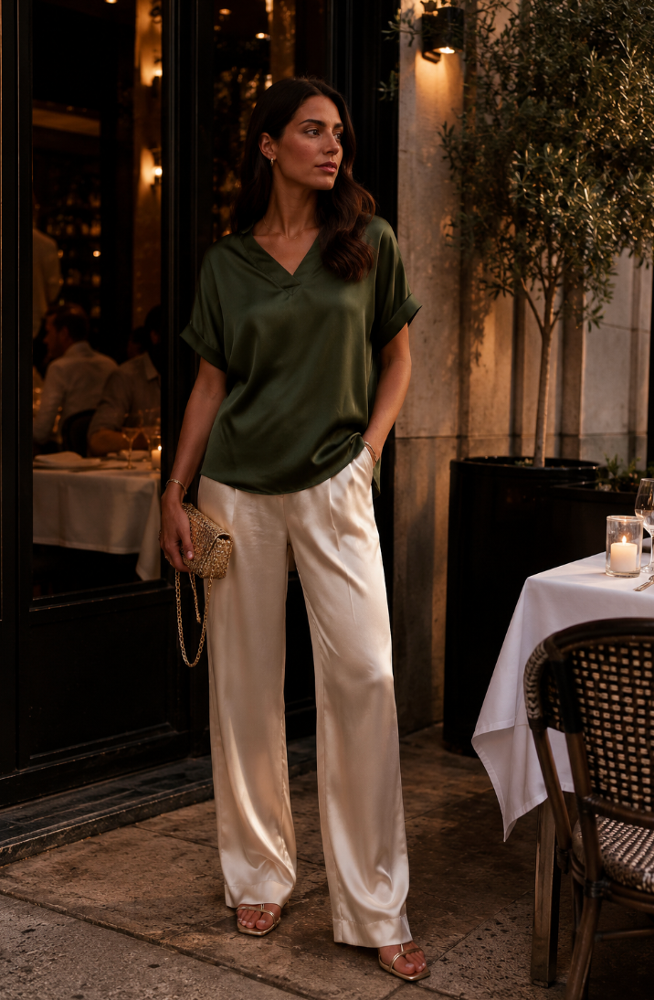 Mille S/S Blouse - Deep Green