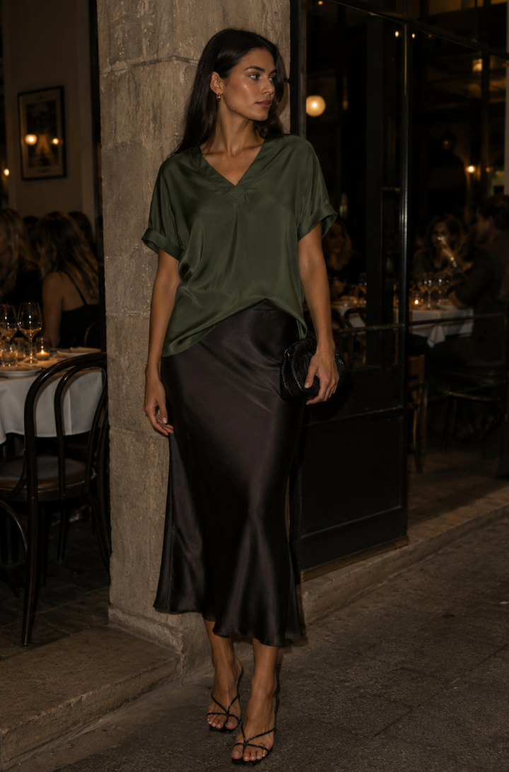 Mille S/S Blouse - Deep Green