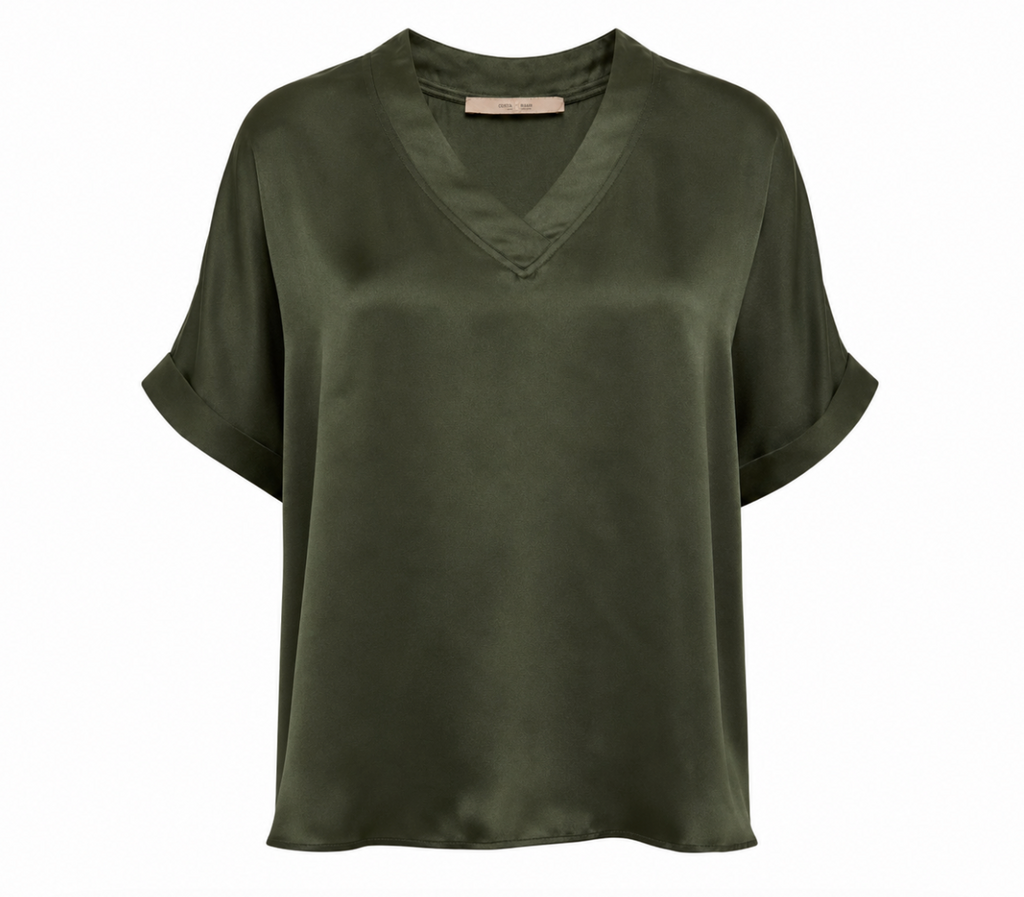 Mille S/S Blouse - Deep Green