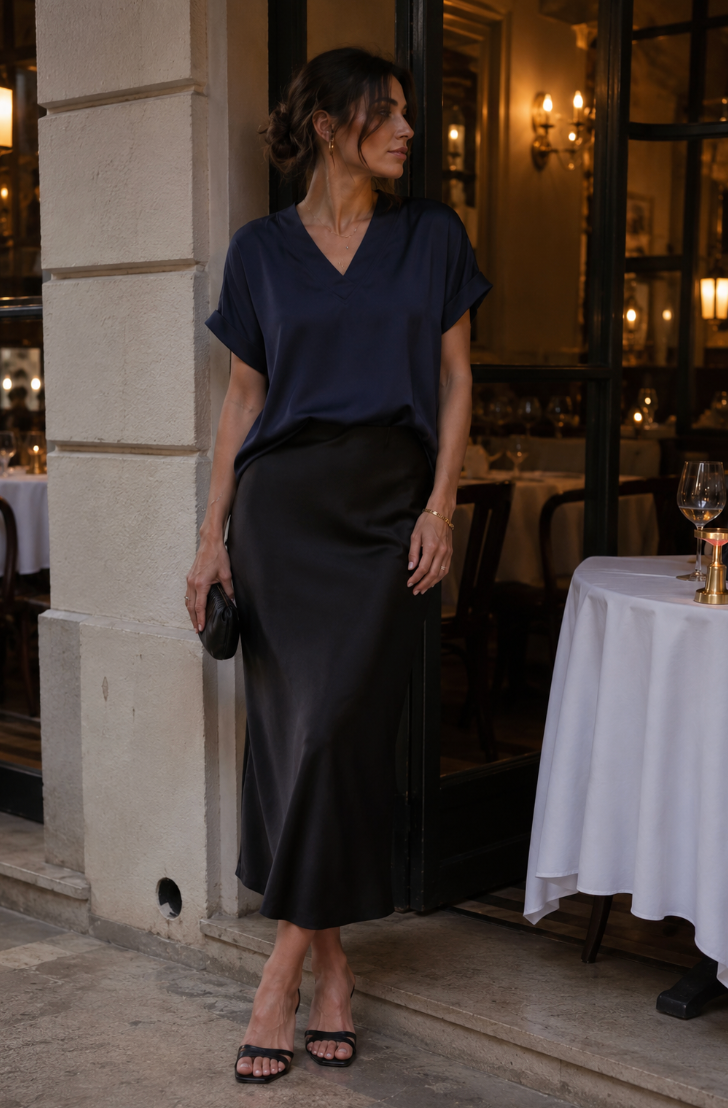 Mille S/S Blouse - Navy
