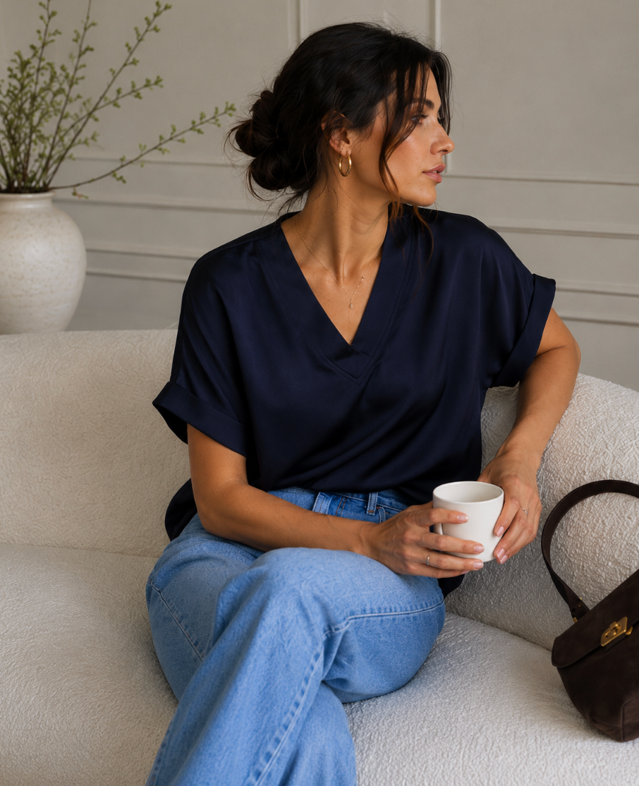 Mille S/S Blouse - Navy