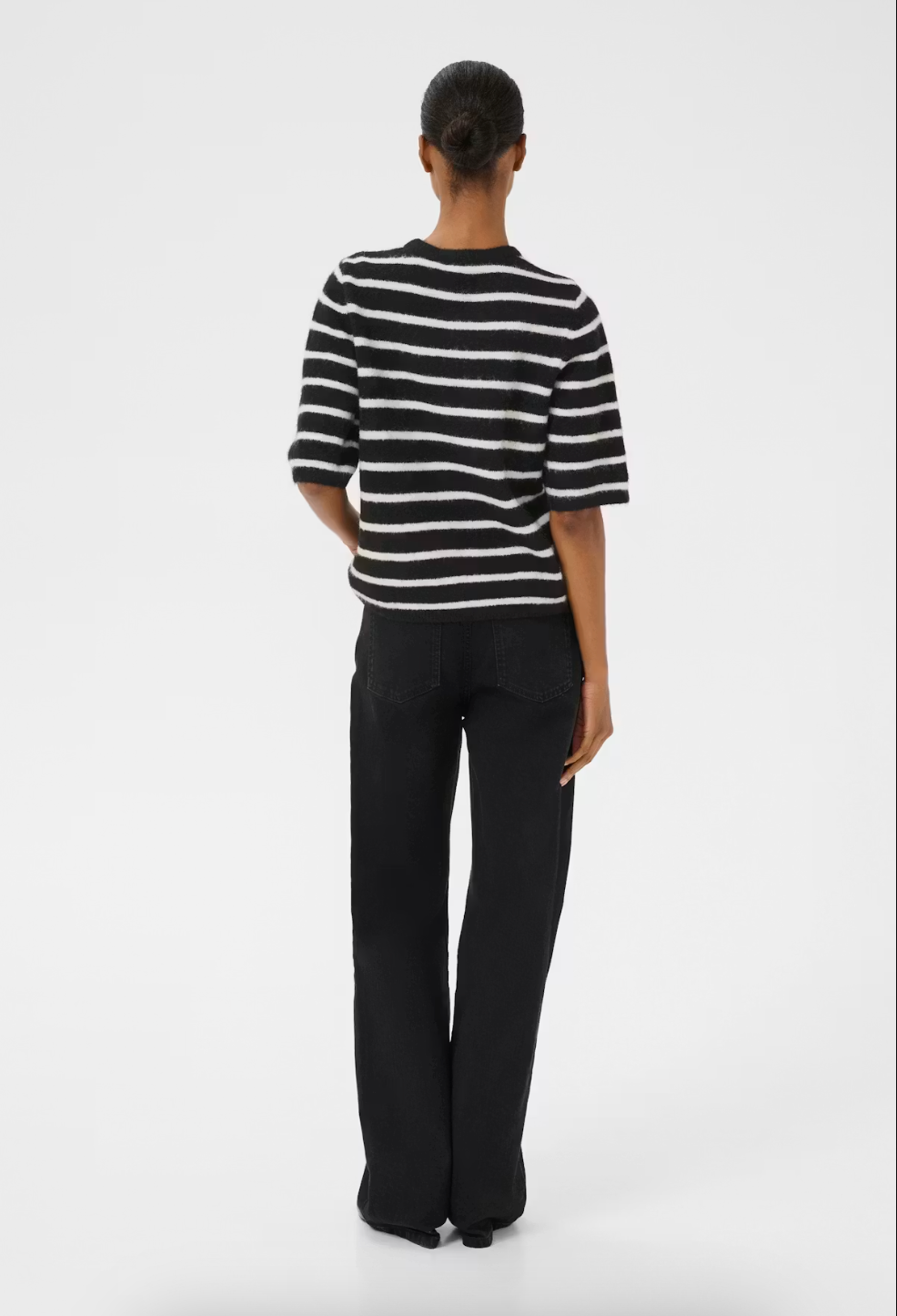 GZAlpha Pullover Black Ivory Striped nga Gestuz