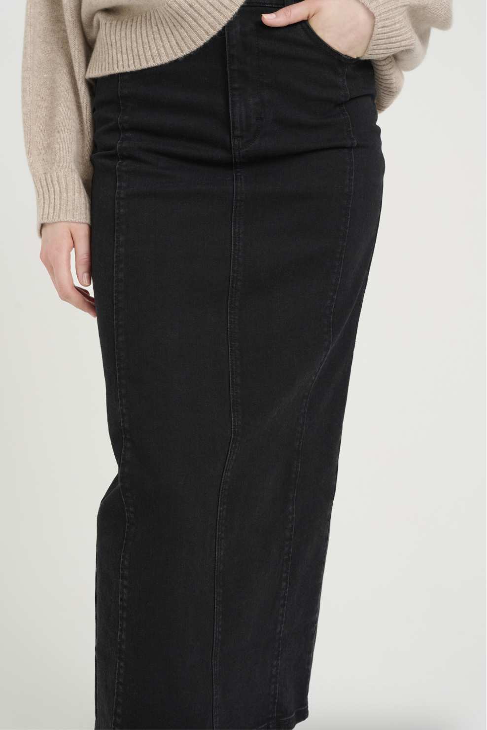 Tillia Long Skirt Grey Washed nga Gestuz