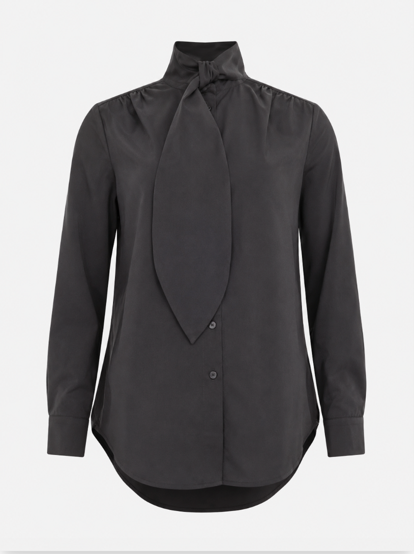 Tie Shirt - Black – këmishë e zezë nga Costamani Denmark