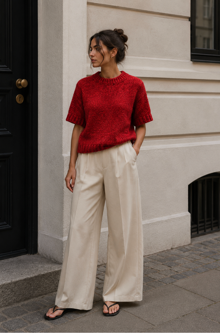 Sally Knit - Dark red – xhemper e kuqe e errët nga La Rouge