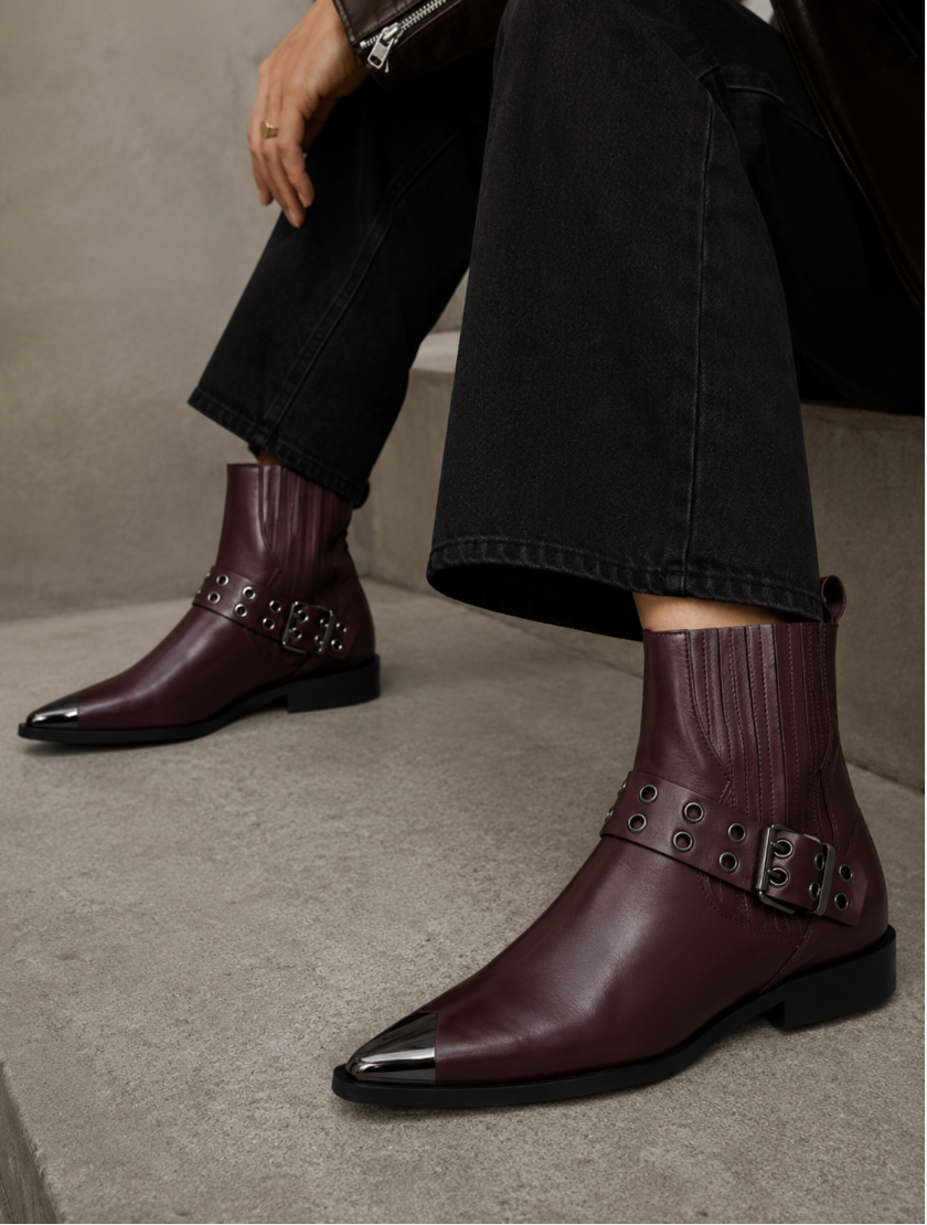 Sophia - Oxblood – këpucë bordo nga Bukela