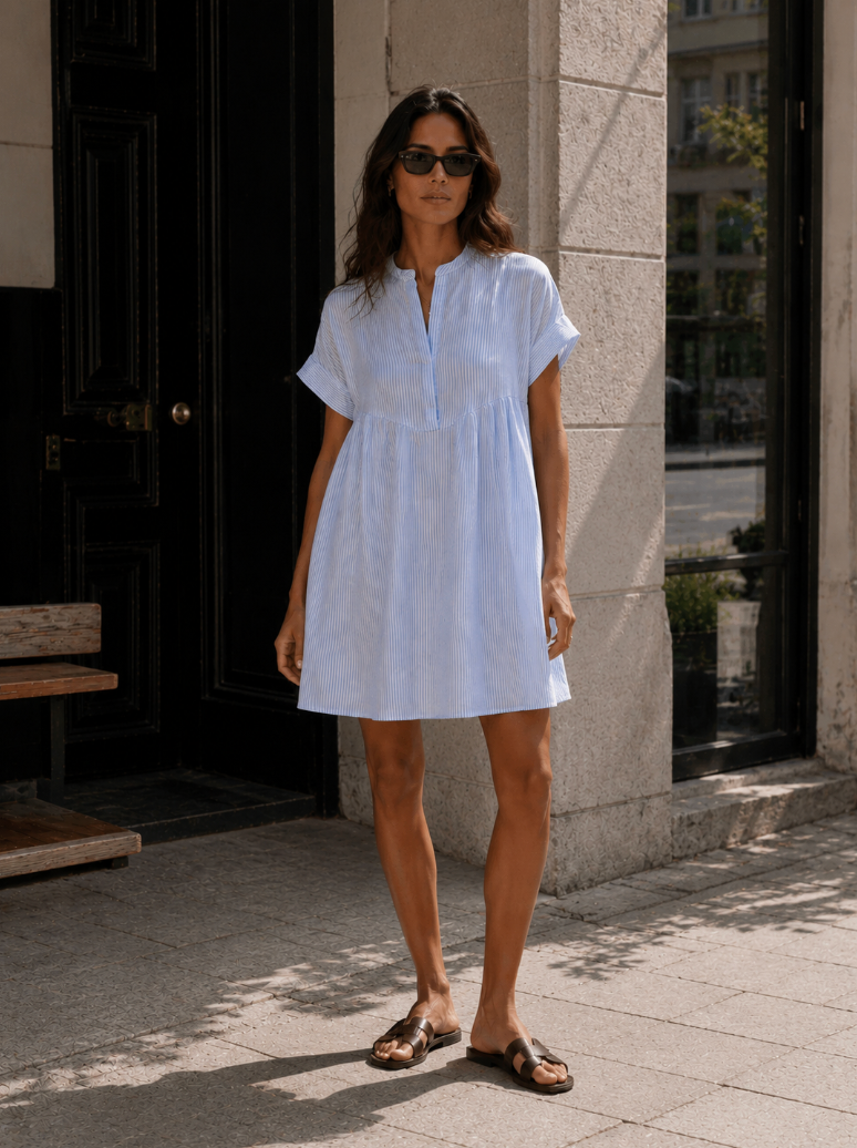 Ghita Dress - Light Blue Stripe