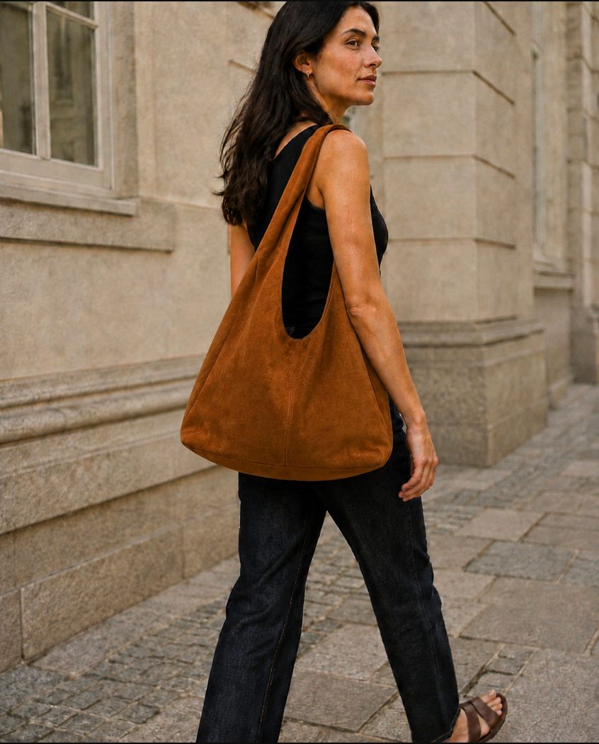 Freja Suede Tote – çantë tote suede prej 100% lëkure nga Orchid